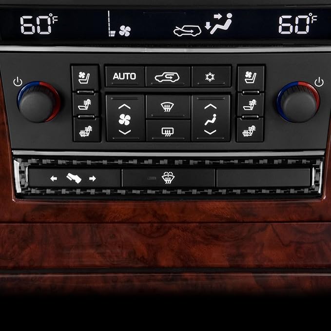 Fit for Cadillac Escalade ESV 2007-2014 / EXT Hybrid 2009-2013 | Real Carbon Fiber | Accessories | Climate Control Panel Surround Trim | Stickers | Self-adhesive