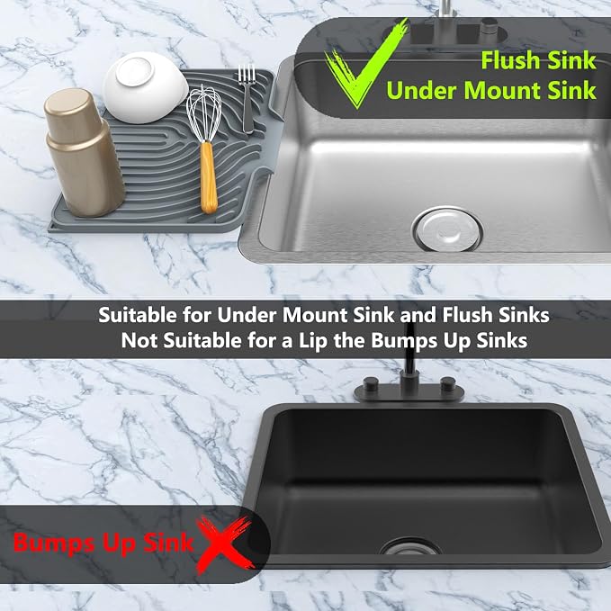 Dish drying mats for kitchen counter,14.6"×11"Silicone Self-Draining mat | Various sizes and colors,Self-Draining Slope Structure,Enabling faster drying,Heat-Resistant,Easy to clean,Food-grade