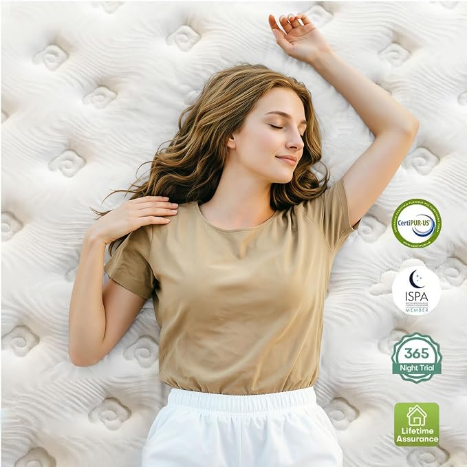 Queen Size Mattress,12 Inch Hybrid Mattress with Memory Foam & Individual Pocket Springs Bed in a Box, Pressure Relief, Fiberglass Free & Medium Firm, 365-Night Trial & CertiPUR-US, 80"x60"x12"