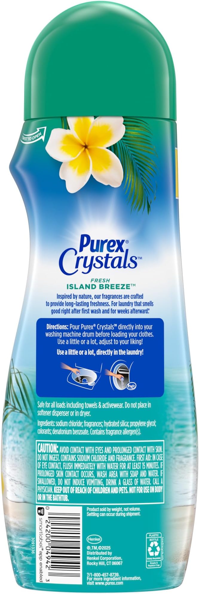 Purex Crystals in-wash Fragrance and Scent Booster, Tahitian Breeze, 21 Ounce (Pack of 4)
