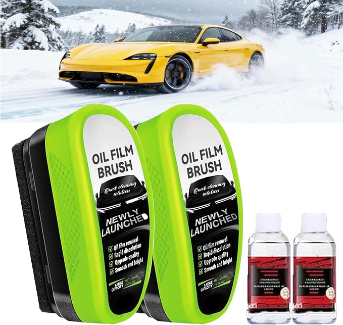2026 Upgrade Automotive Clear Vision Windshield Cleaner, Oil Film Cleaning Brush for Car Windows, Clear Vision Glass Cleaner Car Windshield Cleaner Tool Improving Windshield Clarity & Visibility