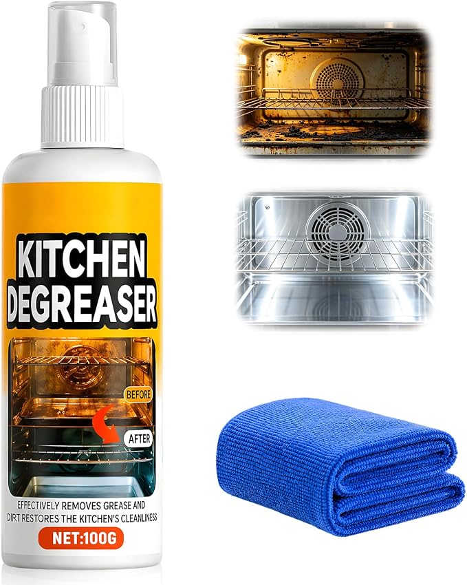 Kitchen Degreaser Spray, BBQ Grill Cleaner Spray, Heavy Duty Degreaser Spray For Outdoor Grill Oven Cleaner, Outdoor Use, Fast-Acting Grease Removal