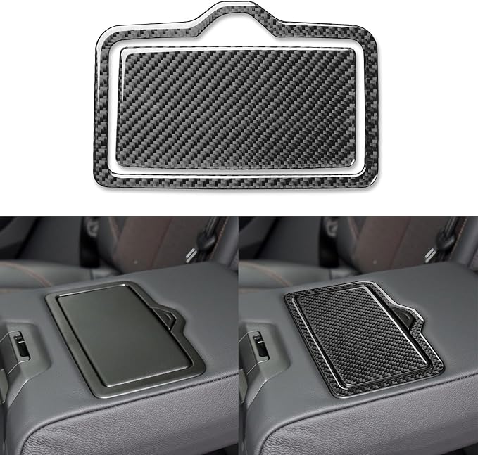 Real Carbon Fiber Trim for Audi 80A Q5 Accessories | for SQ5 2018-2025 Dash Rear Cup Holder Panel Frame Cover Sticker Interior Thick Overlay Decal