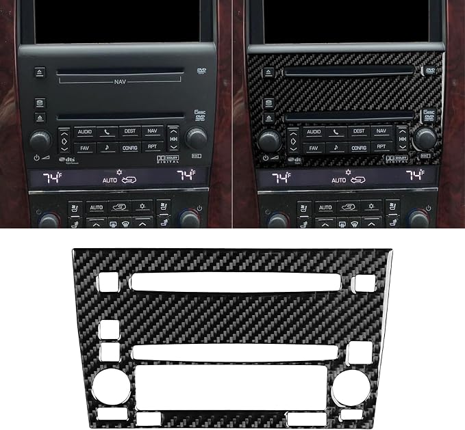 Fit for Cadillac Escalade ESV 2007-2014 / EXT Hybrid 2009-2013 Type-A | Real Carbon Fiber | Accessories | Console Radio Panel Trim | Decals | Anti-scratch