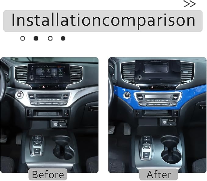 Center Console Dashboard Panel Strip Trim for Honda Pilot 2016-2022 Interior Decorative Cover Protector Accessories Anti Scratch ABS Material (Blue)