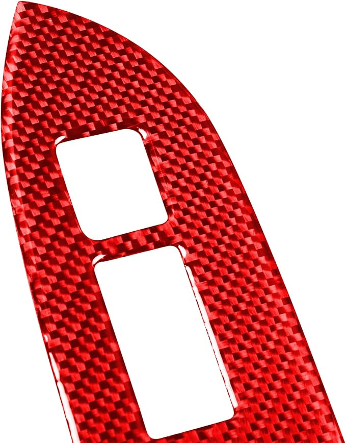 Red Interior Trim Car Window Lift Button Stickers Real Carbon Fiber Accessories Decals Compatible with Subaru BRZ/Scion FR-S/Toyota 86 2016 2017 2018 2019 2020