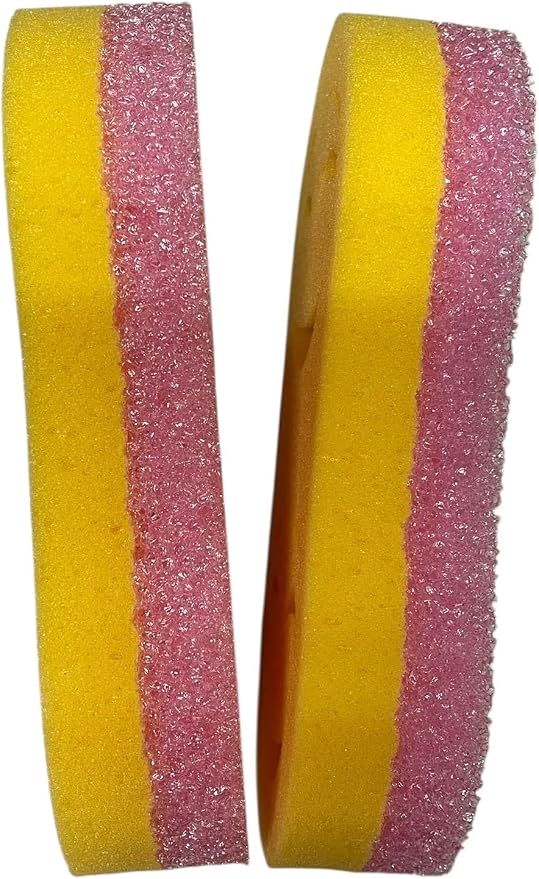 Smilyeez Double-Size Scrub Moji Duo Sponge 2-Pack – Dual Smiling Faces, Temperature-Responsive Scrubber – Scratch-Free, Odor & Stain Resistant