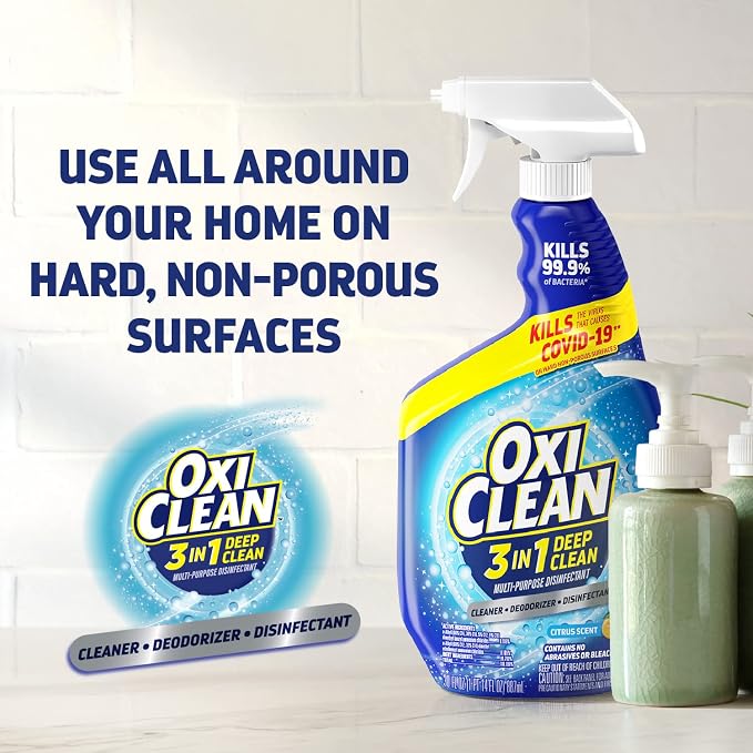 OxiClean 3-in-1 Deep Clean Multi-Purpose Disinfectant, 30 oz (Pack of 3)
