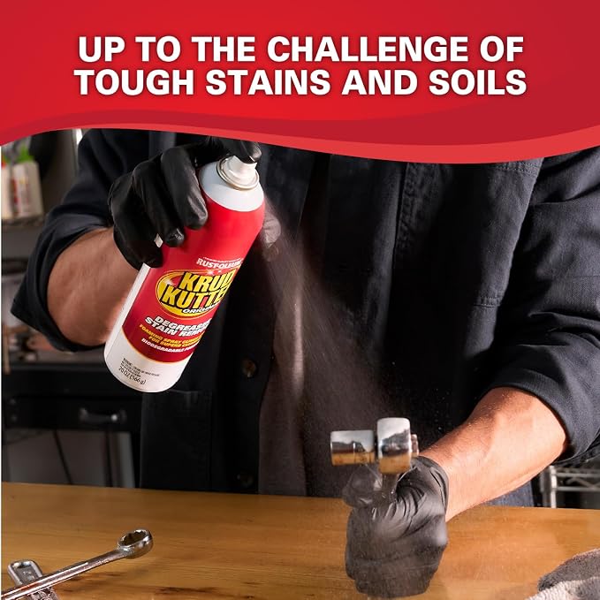 Krud Kutter Original Cleaner Degreaser Aerosol, 20 oz | Foaming spray clings longer, Cuts grease, oil, grime, tar and wax, Leaves no residue