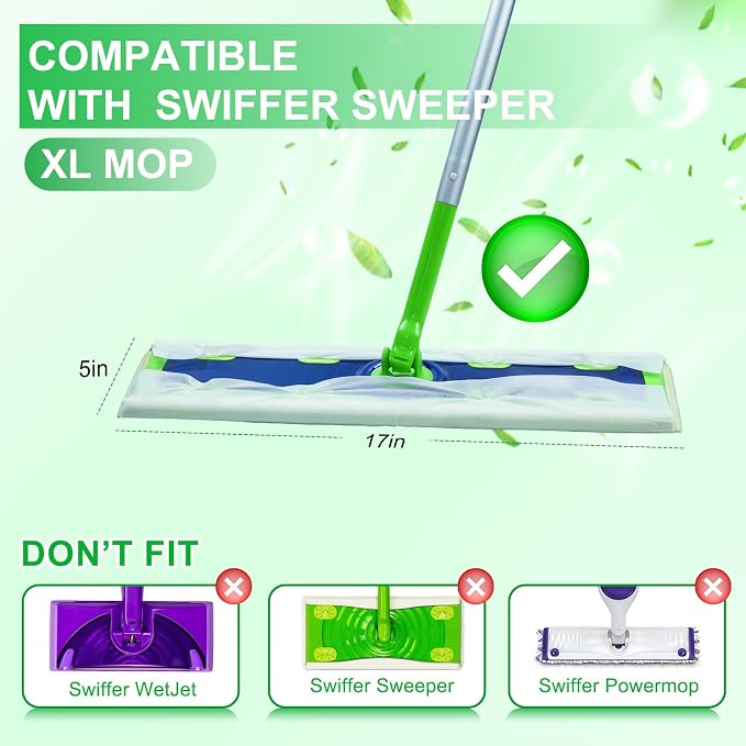 40 Count XL Wet Mopping Cloths for Swiffer Sweeper XL Mop | Disposable X-Large Wet Pad Refills - Multi-Surface Wet Wipes Refill for Floor Cleaning.（Only pads, not including mop）