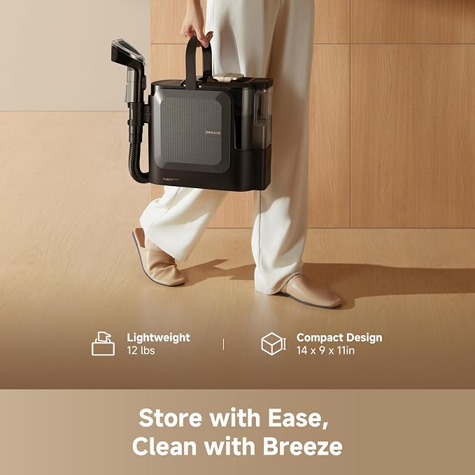 DREAME N20 Steam Carpet Cleaner Machine with Steam & Hot Water Wash, Portable Upholstery Cleaner with Self Cleaning, 17Kpa Suction, Perfect for Pet, Car, Auto, Carpet, Rug, Auto-Mix Solution