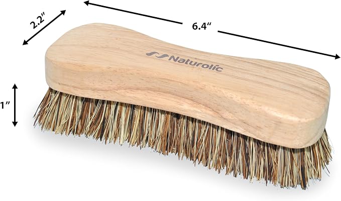 All-Natural Wooden Scrub Brush Set – 12 Pack | Heavy-Duty Palmyra Bristle Cleaning Brushes for Commercial and Industrial Use | Floor, Tile, Grout and Workshop Scrubber | Bulk Cleaning Supply