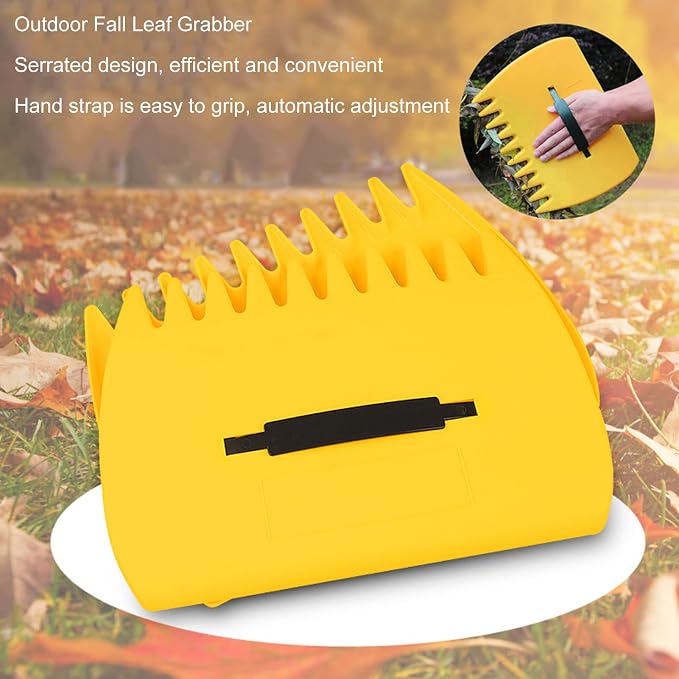 Leaf Grabber Rake Claws Efficient Debris Cleaning Portable Tool for Outdoor Cleaning Yellow 2PCS