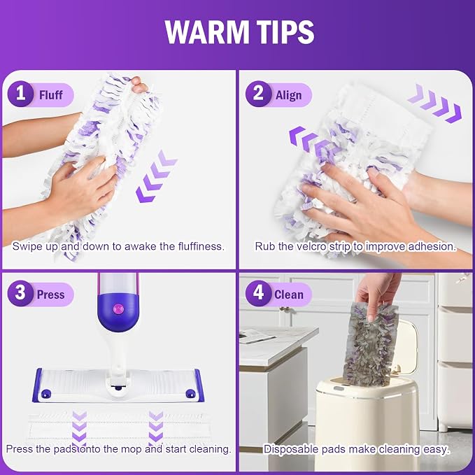 25 Pack Disposable Power Mop™ Pad Refills for Swiffer® Power Mop™ Pads | Powermop™ Pads for Multi-Surface Refills Pads for Floor Cleaning, Unscented & Thickened