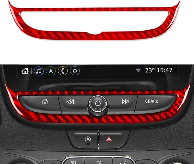 Real Carbon Fiber Trim for Chevy Malibu 9th Gen Accessories | for 2016-2024 Navigation Control Button Frame Cover Sticker Interior Thick Overlay Decal