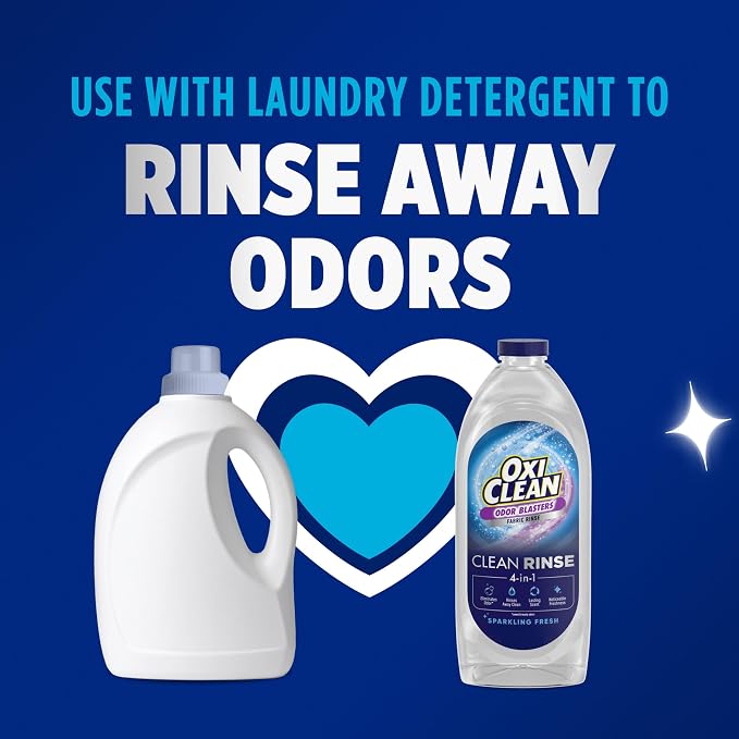 OxiClean Odor Blasters Fabric Rinse, Sparkling Fresh Scent, 50 fl oz | 4-in-1 Clean Rinse Formula, Laundry Additive, Odor Eliminator, Removes Sweat and Musty Odors