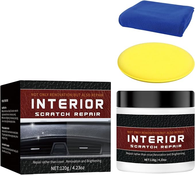 Car Scratch Repair Kit - 2026 Upgraded，Interior Scratch Remover for Car Dashboards, Plastics, and Leather, Long-Lasting Protection and Gloss Enhancement - 4.23 oz