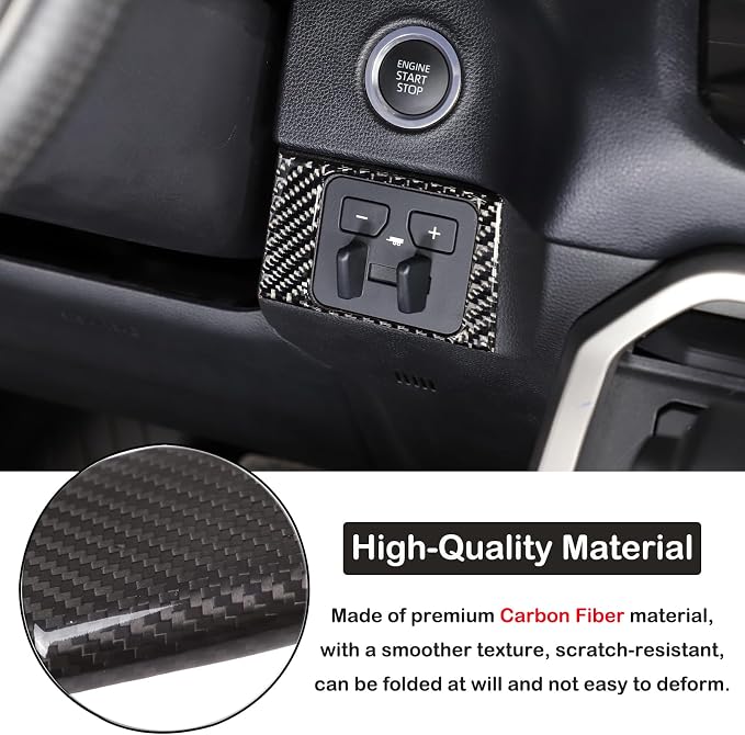 Car Center Control Brake Gain Switch Decorative Frame Sticker Compatible with Toyota Tundra/Sequoia 2022-2024 Real Carbon Fiber Brake Gain Switch Panel Protect Cover Trim Sticker Interior Accessories