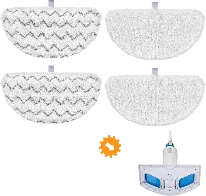 4 Pack 1940 Steam Mop Pads for Bissell PowerFresh Steam Mop 1940 | Fit 1806 1544 1440 2075A 2685A 1940W 19404 Series, Model 19402 19408 1940a 1940f 1940q 1940t B0006 B0017, Part #5938#203-2633