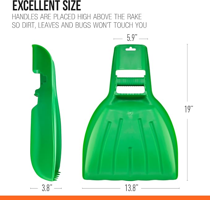 Leaf Collector, Leaf Scoops, Hand Rake for Leaf Picker Upper Gardening Hand Tools, Lawn Cleaning Garden Rake 9 Pair Leaf Scoop, Green Plastic Leaf Grabber, by Superio