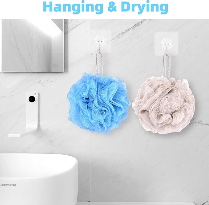 Chuya Large Bath Sponges Loofahs 70g,4 Pack Shower Sponge Exfoliating Cleaning Bath Loofa Body Scrubber Balls for Women Men Washing