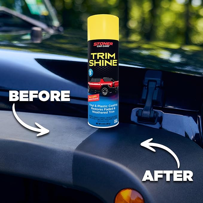 Stoner Car Care 91034-6PK Trim Shine – Black Trim and Plastic Restorer for Cars – Vinyl and Plastic Trim Protectant Coating for Interior and Exterior Use – Fast-Drying No Sling – 12 oz (Pack of 6)