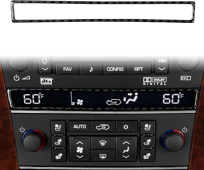 Fit for Cadillac Escalade ESV 2007-2014 / EXT Hybrid 2009-2013 Decals | Real Carbon Fiber | Accessories | Trim Accent Central Display Cover | Anti-scratch