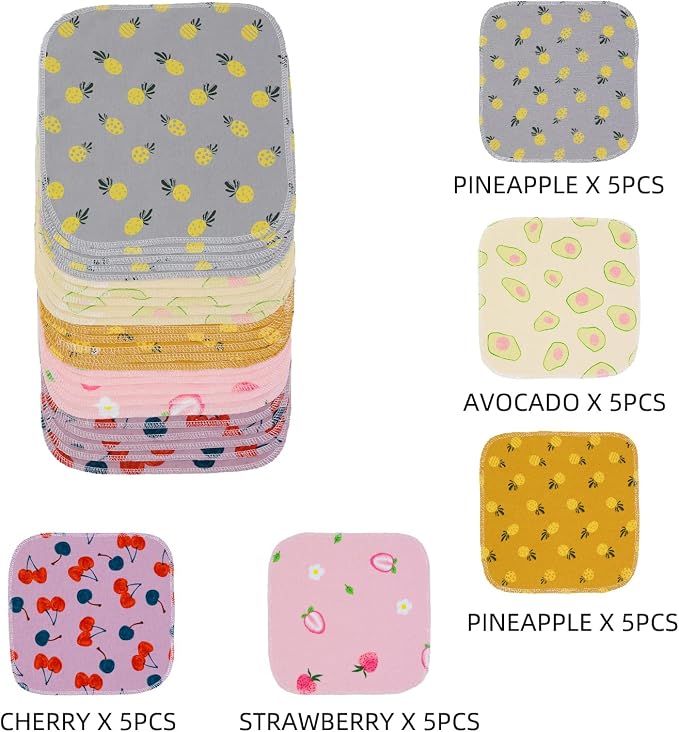 Paperless Towels Roll Washable Cotton Cloth, Reusable Paper Towels - 25 Pack with Durable Cardboard Roll - 10" X 10" Zero Waste Reusable Napkins Eco Friendly
