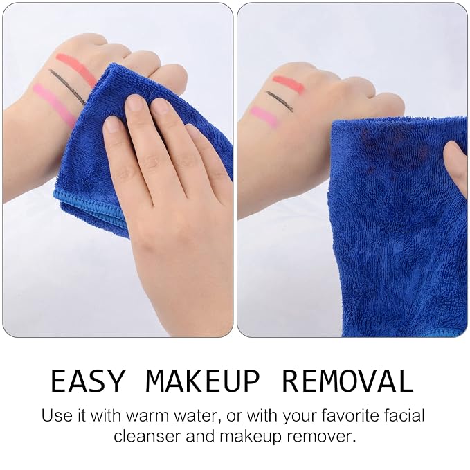 SINLAND Microfiber Facial Cloths Fast Drying Washcloth 12inch x 12inch (6pack, Blue)