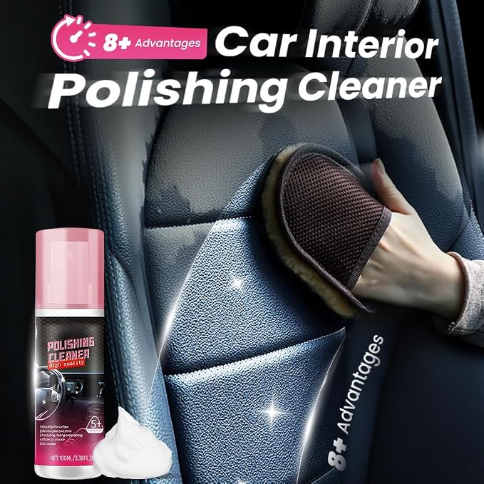 Polishing Cleaner Car Interior, 2026 Upgrade Car Interior Cleaner Spray, All Purpose Car Interior Detailer Cleaner for Dashboards, Seats, Leather, Plastic (3PCS)