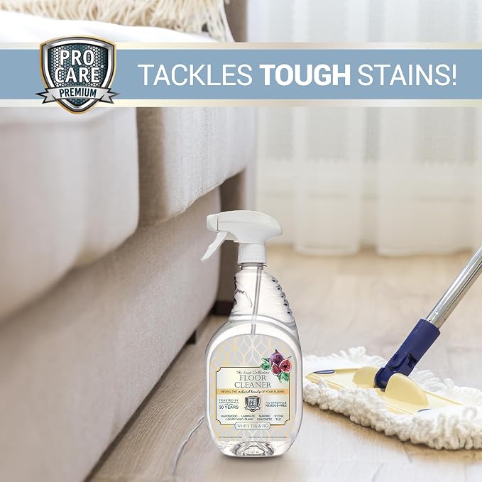 ProCare White Tea & Fig Floor Cleaner (Made in USA) | Vinyl, Wood,Tile, Stone & Laminate Floor Cleaner For Mopping, Household Supplies,Cleaning Solution For Kitchen & Bathroom-32oz/0.95L Spray Bottle