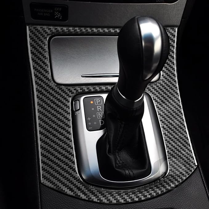 Real Carbon Fiber Trim for Infiniti Accessories | for G35 G37 X 2007 2008 2009 2010 Sedan Coupe Convertible Center Console Gear Shift Panel Interior Thick Overlay Decal - C