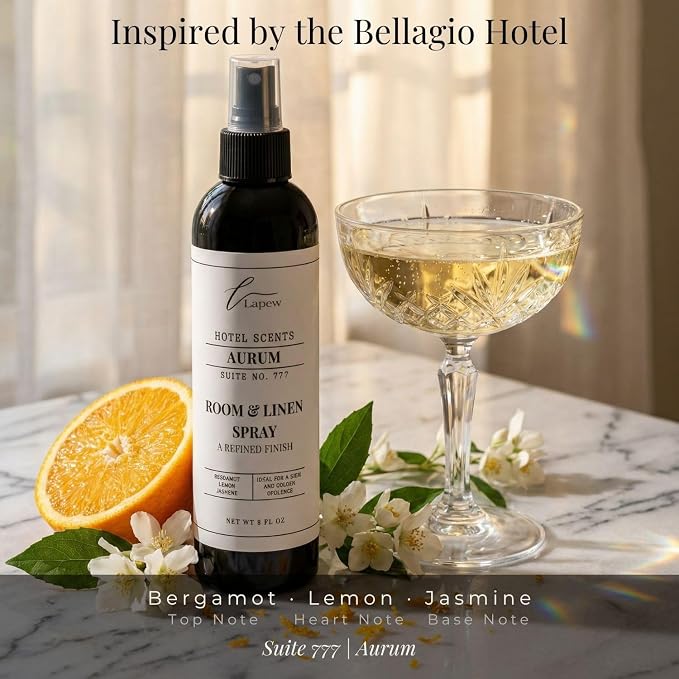 Lapew Hotel Scents Luxury Room Spray | Aurum Suite 777 | Inspired by the W Hotels | Linen Spray Air Freshener & Fabric Spray | 8 fl oz