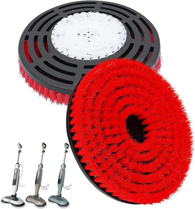 2 Pack Upgraded Replacement Pads for Shark Steam Mop - Advanced Scrubbing Brush Heads with Microfiber Surface | Deep Cleans Grout & Removes Stubborn Stains | Fits S7000/S8201/S8001/S7201 Models