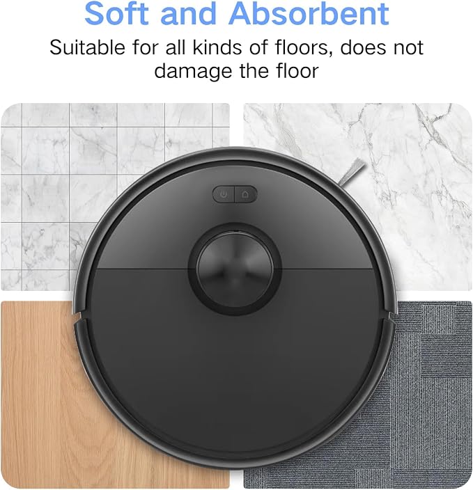 6 Pack Mop Pads for roborock Q7 M5/M5+, Q7 L5/L5+ Robot Vacuum Cleaner | Not for Q7, Q7 MAX, Reusable Mop Cloths & Ultra Absorbent Microfiber Pads Replacement Parts - Accessories Kit