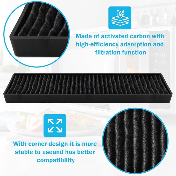 Replacement Filter Fit for LG Microwave Filter 5230W1A003A JVM7195SK6SS LMV1650ST, LMV1650SW, LMV2031BD, LMV2031SB,LMVM2085SB, LMVH1711ST, LMV2031ST Charcoal Filte-r (Pack of 1)