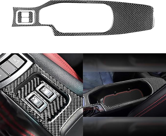 Real Carbon Fiber Trim for Subaru Accessories | for BRZ 2016 2017 2018 2019 2020 Central Armrest Center Control Panel Interior Thick Overlay Decal - B