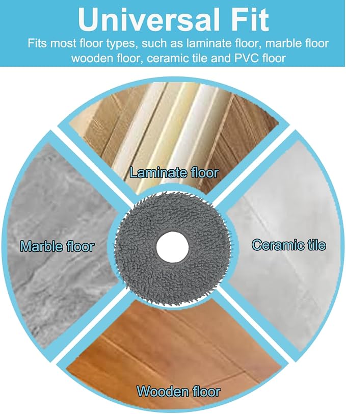 12 Pack Mop Pads for iRobot Roomba 505X, 405, 505 Robot Vacuum Cleaner | Washable Reusable High Density Microfiber Mopping Pads, Strong Absorption, Tool-Free Install, Durable Deep Cleaning