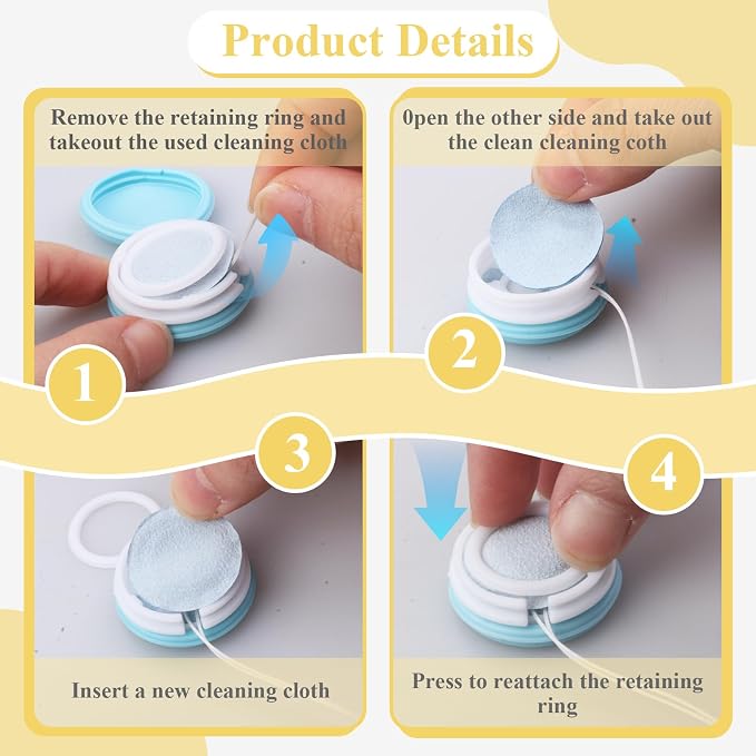 4-Pack Macaron Phone Screen Cleaner, Portable Screen and Eyeglass Brush Cleaner, Washable Double-Sided Screen Cleaner, Suitable for Glasses, Mobile Phones and Computers（Pink/Green/Blue/Khaki