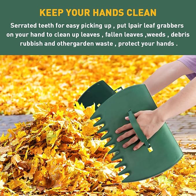 2pcs Leaf Scoops Hand Rakes,Leaf Grabber for Picking Up Yard Leaves Lawn,Garbage,Grass Clippings,Lightweight & Efficient Leaves Picker,Garden Shovel Tool Leaf-Claw Collector