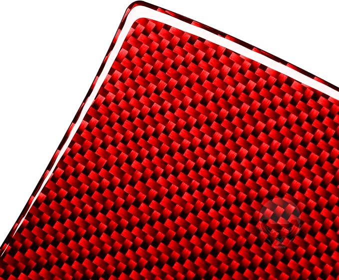 Red Real Carbon Fiber Trim for Nissan Rogue Accessories | for 2014-2020 / Rogue Sport 2017-2022 Front Roof Reading Light Panel Sticker Interior Thick Overlay Decal