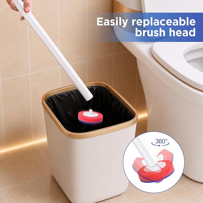 Disposable Toilet Brush, Wall Mounted Toilet Bowl Brush with 35 Colorful Refills, Toilet Bowl Brush with Storage Box for Deep Bathroom Toilet Cleaning (1 Handle + 35 Colorful Refills).