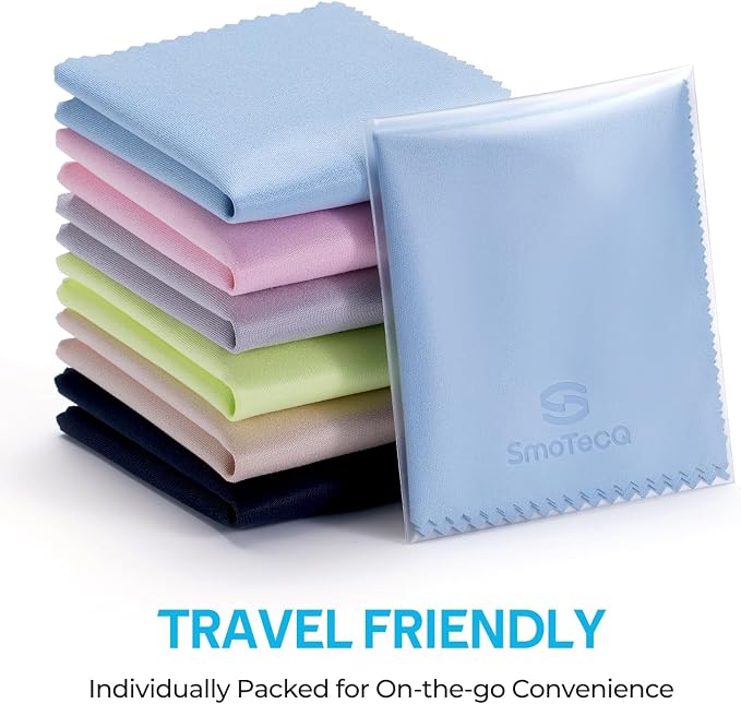 12 Pack Microfiber Lens Cleaning Cloths – Ultra-Soft, Scratch-Free Eyeglass Cloths for Glasses, Screens & Cameras – 7×6 in, Assorted Colors