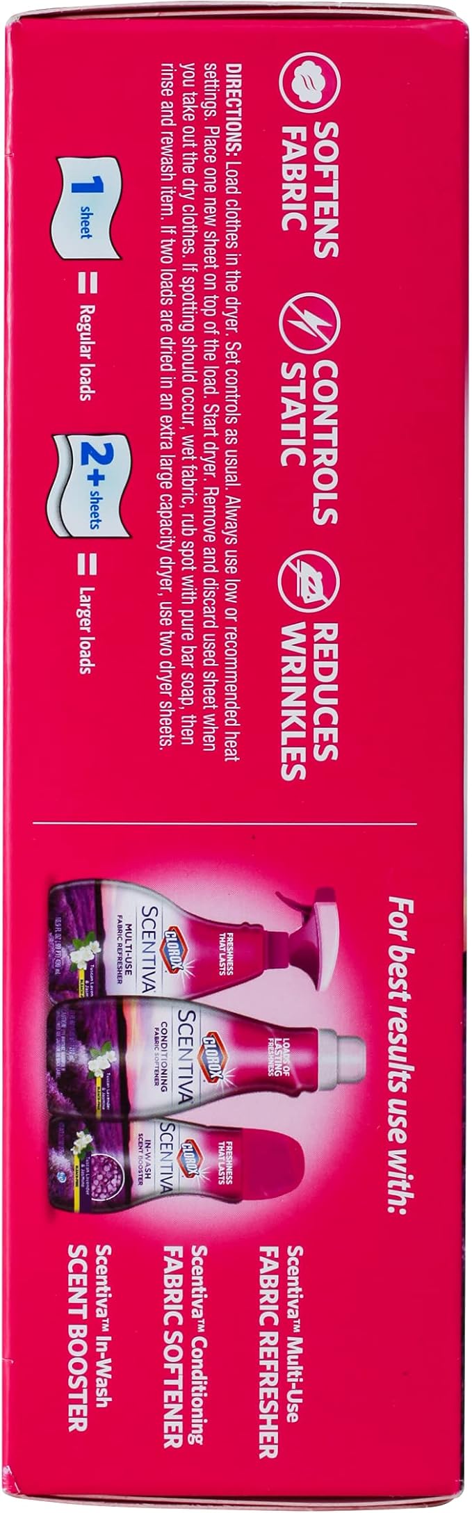 Clorox Scentiva Fabric Softener Dryer Sheets, Tuscan Lavender & Jasmine Scent - Wrinkle Reducing Scented Softening Laundry Dryer Sheets for Great Smelling Clothes, 105 Count