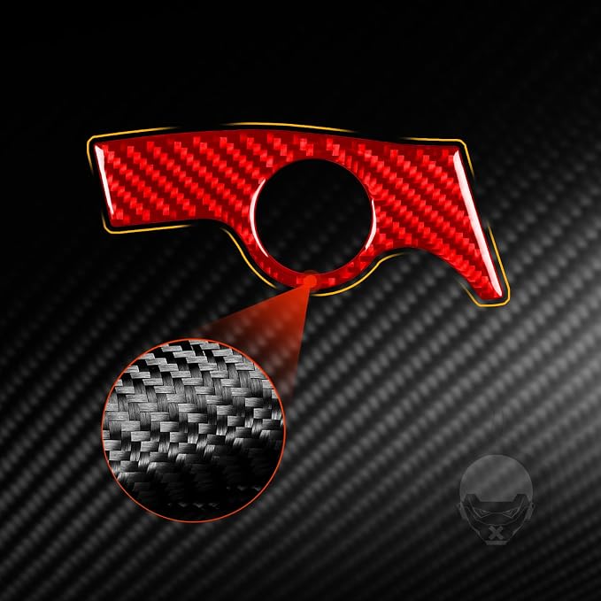 Red Real Carbon Fiber Trim for KIA Forte K3 Accessories | for 2019 2020 2021 2022 2023 2024 Engine Start Stop Sticker Interior Thick Overlay Decal