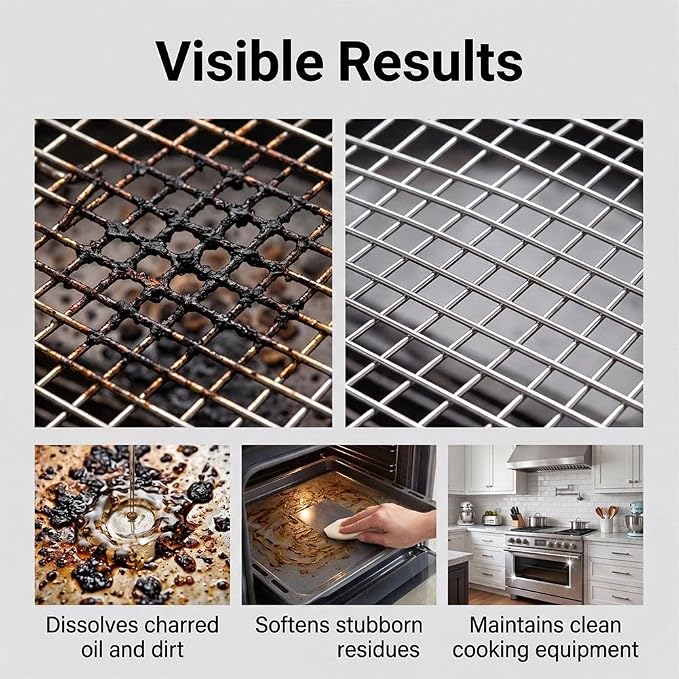 Oven Cleaner Spray,Heavy Duty Oven Rack & Grill Cleaner,All Purpose Kitchens Heavy Oil Cleaning Agent for Kitchen Appliances,BBQ Grill Cleaners for Microwave, Air fryer, Ovens, Grills