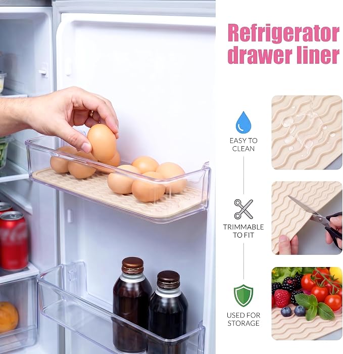 MicoYang Silicone Dish Drying Mat for Multiple Usage,Easy clean,Eco-friendly,Heat-resistant Silicone Mat for Kitchen Counter,Sink,Bar,Bottle,or Cup Tapioca M 17 inches x 6 inches