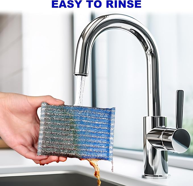 Premium 12-Pad Sponges Kitchen - Upgraded Dish Sponge, Scrubber, Brush, Ideal for Dishes, Pots, Sink