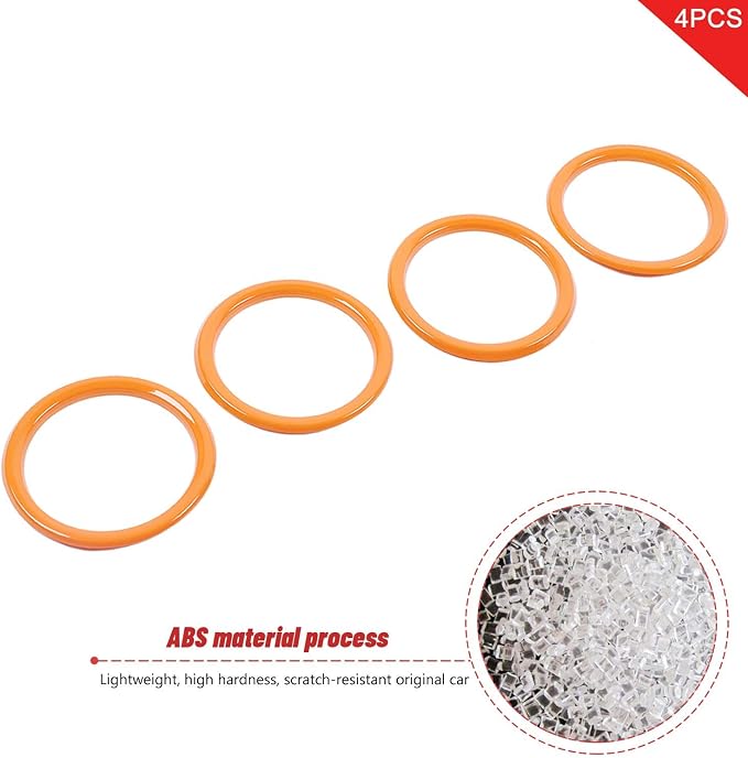 JeCar Interior Trim Kit Dashboard Air Conditioner Vent Ring Interior Accessories Compatible with Jeep Wrangler 2018-2023 JL & 2020-2023 Gladiator JT, Orange