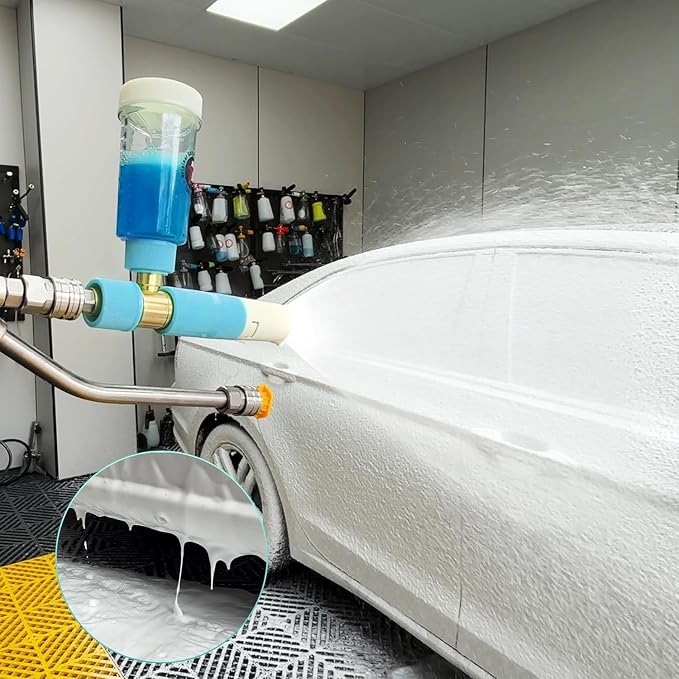 Tool Daily Mini Foam Cannon with Dual Connector, 5 Power Washer Tips | Original Soap Foam Cannon for Car Washing, 1/4" Quick Connect, 3600 PSI